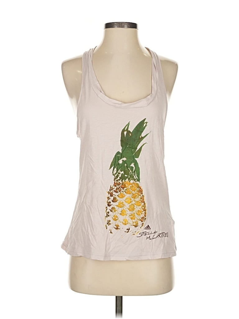 Pre-owned Adidas Stella Mccartney Tank Top Ivory Halter Neckline Tops In White