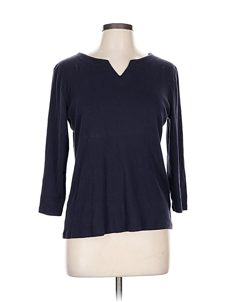 Pre-owned Talbots Outlet 3/4 Sleeve T-shirt In Blue