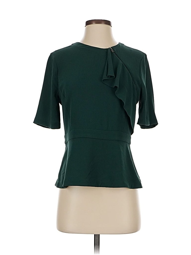 Pre-owned Bcbgmaxazria Short Sleeve Blouse In Green