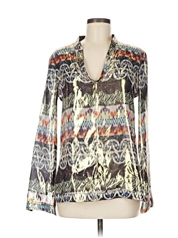 Tory Burch Long Sleeve Silk Top (view 1)