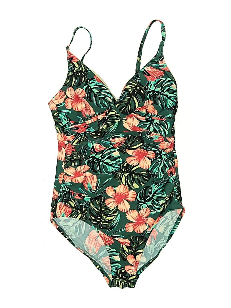 Pre-owned Merona One Piece Swimsuit In Green
