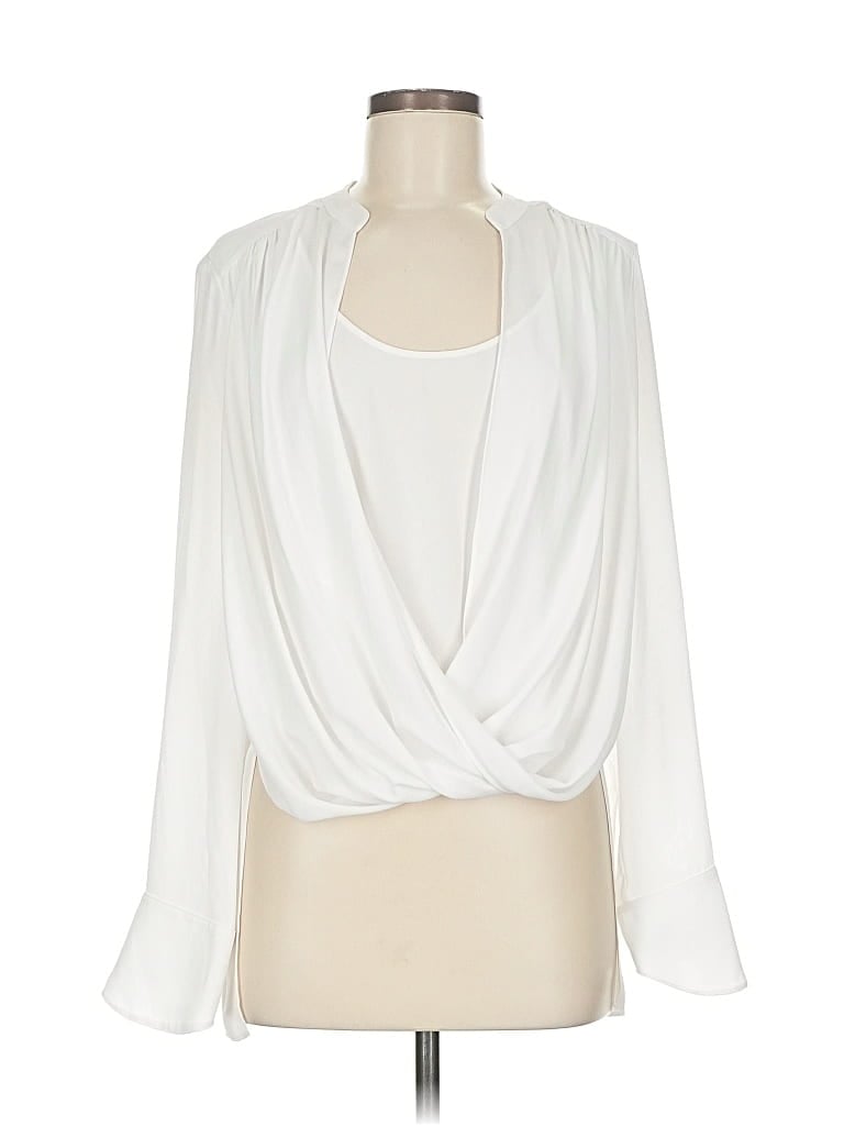 Pre-owned Bcbgmaxazria 3/4 Sleeve Blouse In White