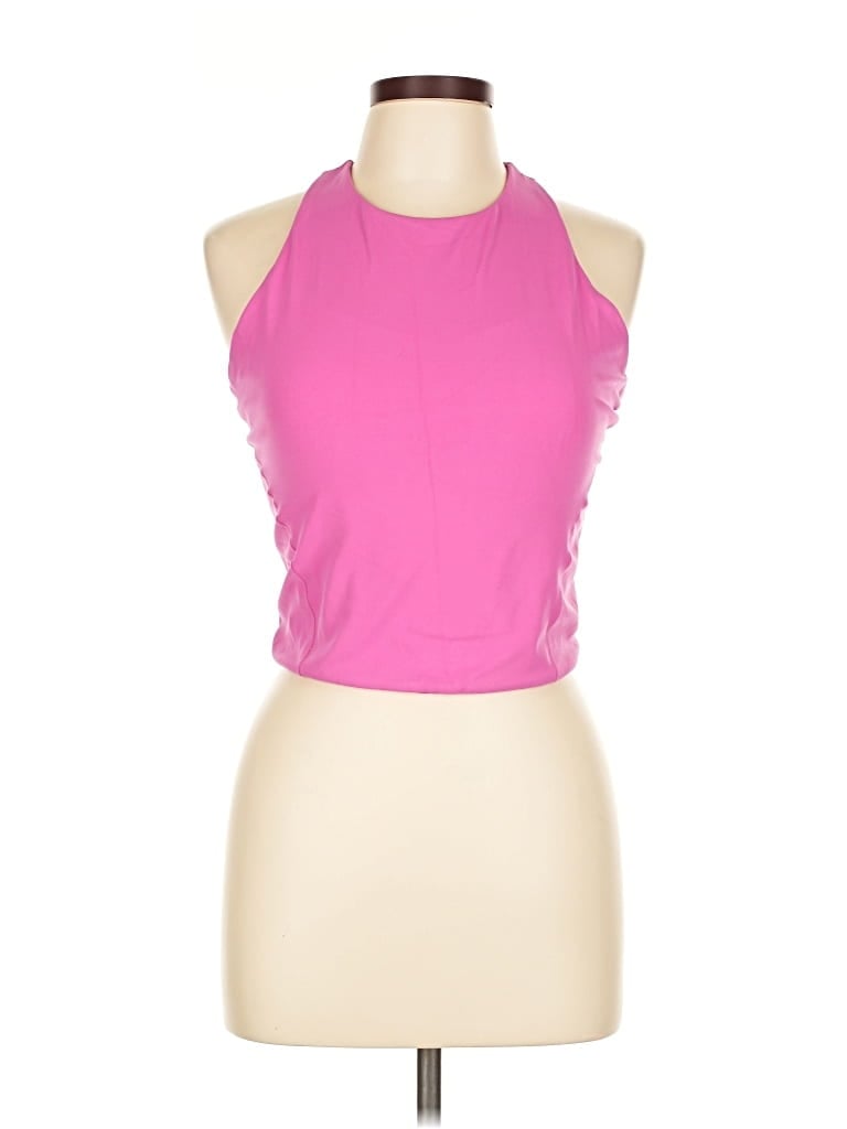 Pre-owned Ypb Tank Top Pink Halter Neckline Tops