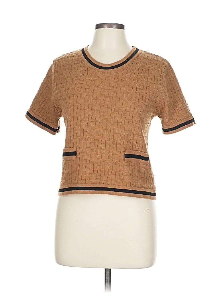 Pre-owned Ellen Tracy Short Sleeve T-shirt In Brown