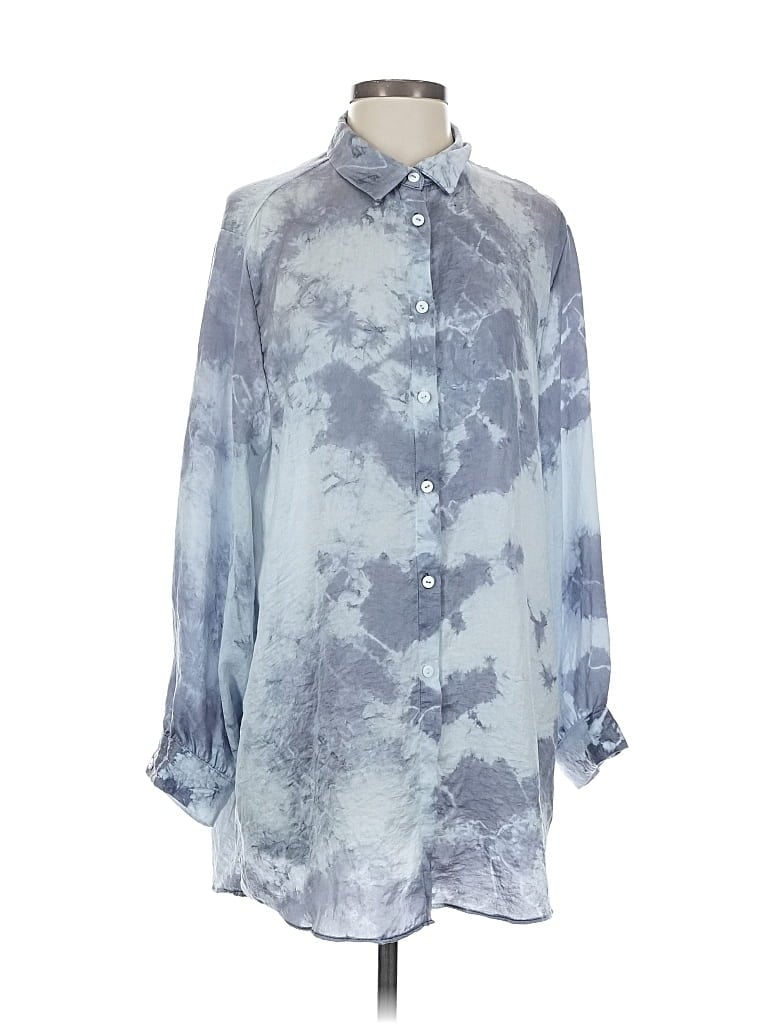 Pre-owned Miss Love Long Sleeve Blouse In Silver