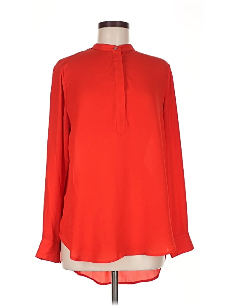 Pre-owned Banana Republic Long Sleeve Blouse In Red