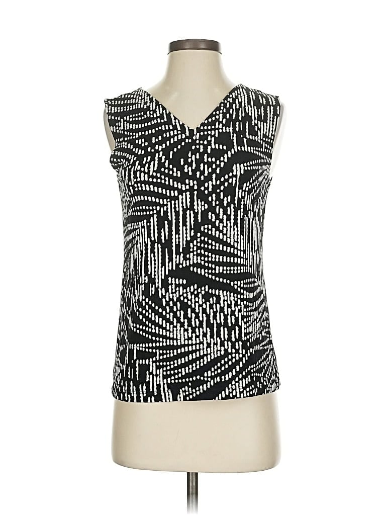 Pre-owned Travelers By Chico's Sleeveless Top Black V Neck Tops