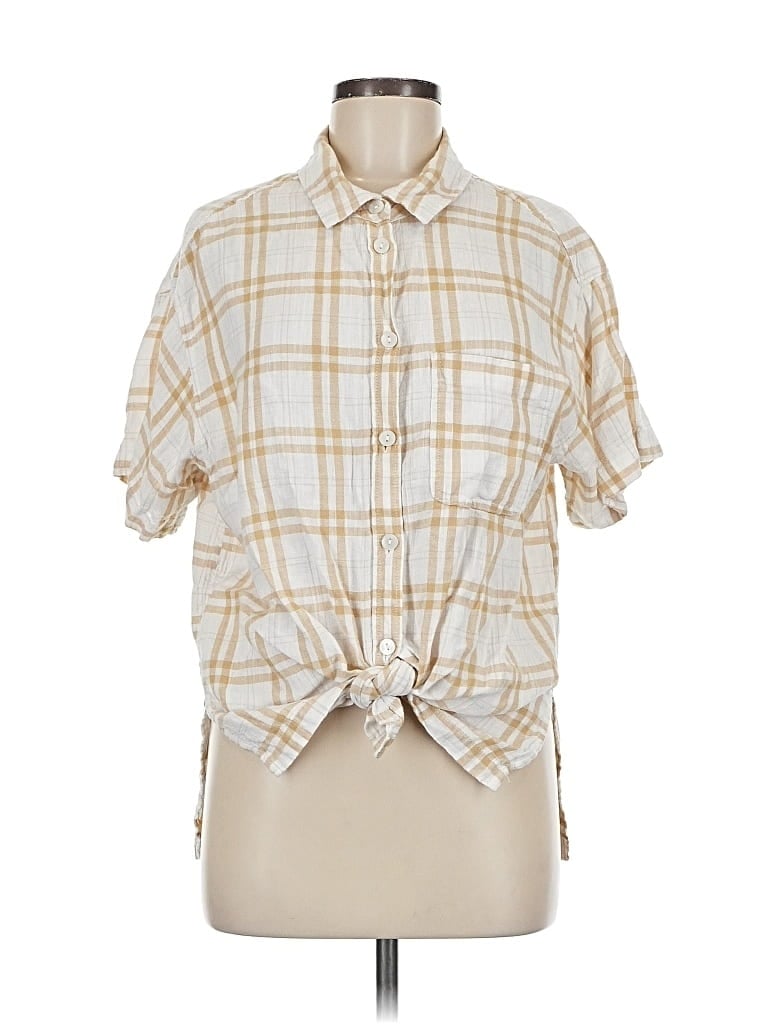 Pre-owned American Eagle Outfitters Short Sleeve Button Down Shirt In White