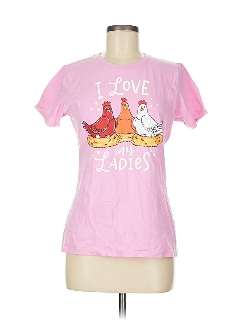 Pre-owned Port & Company Short Sleeve T-shirt In Pink