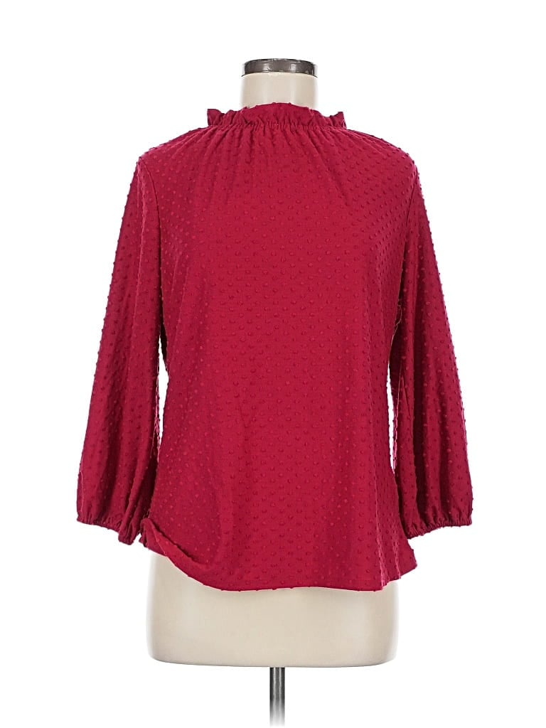 Pre-owned Adrianna Papell 3/4 Sleeve Blouse In Red