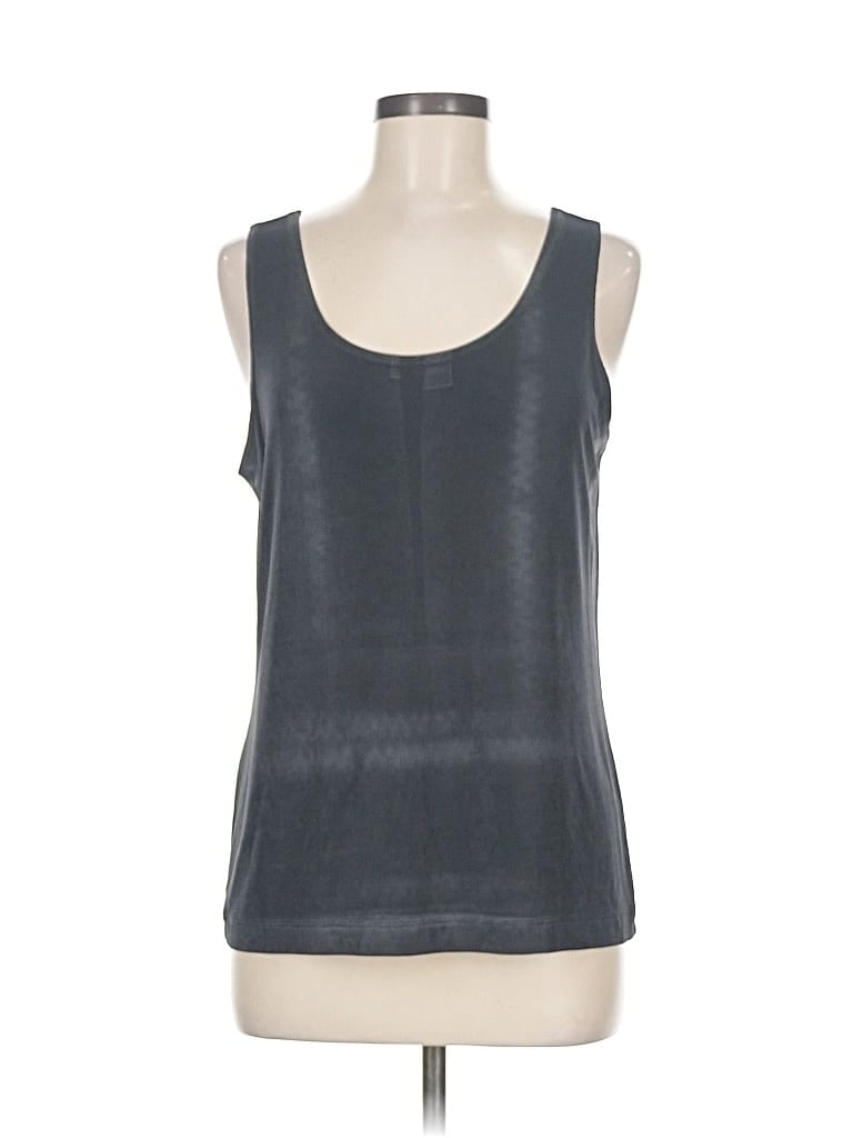 Pre-owned Travelers By Chico's Tank Top Gray Scoop Neck Tops