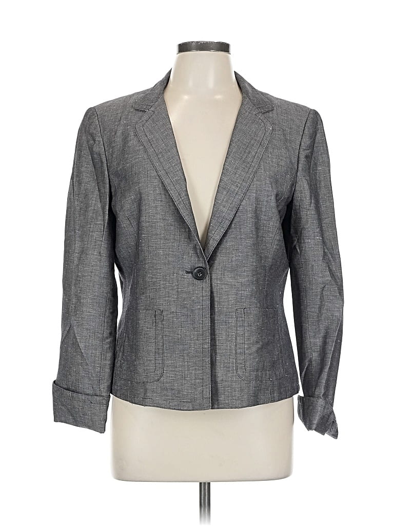 Pre-owned Jones New York Collection Blazer Jacket In Gray