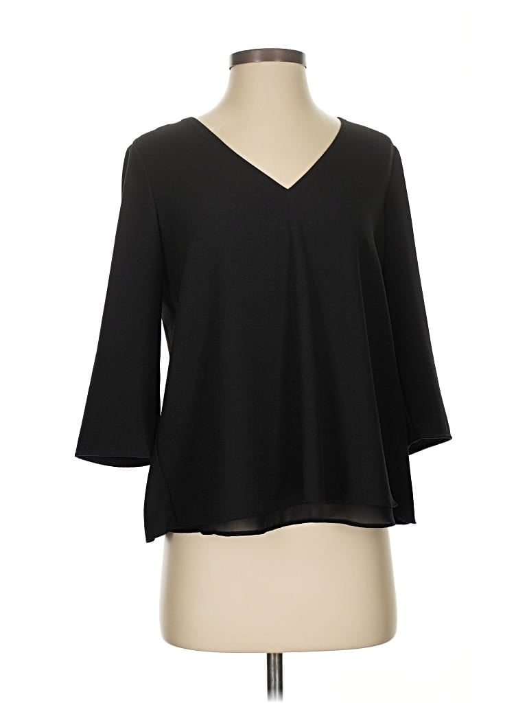 Pre-owned Cooper & Ella 3/4 Sleeve Blouse In Black