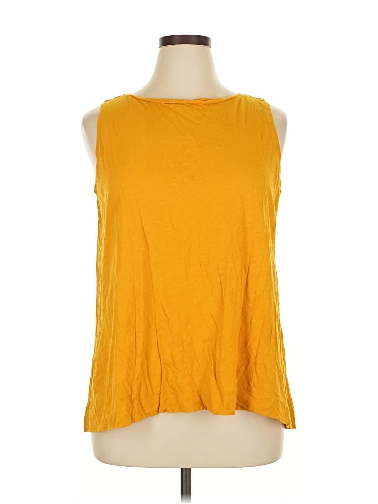 Pre-owned Ann Taylor Loft Sleeveless T-shirt In Yellow