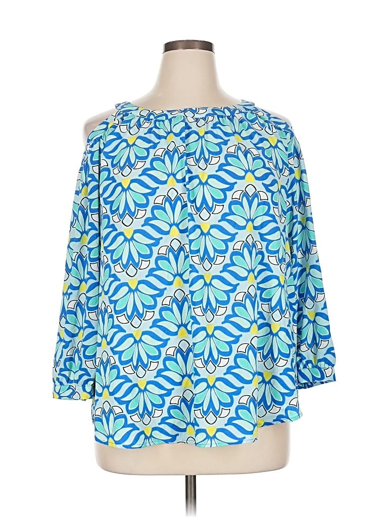 Pre-owned Kaari Blue 3/4 Sleeve Blouse In Blue