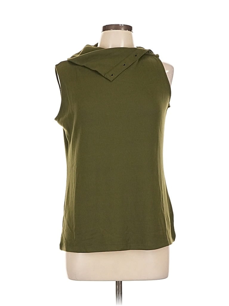 Pre-owned G By Giuliana Rancic Sleeveless Top Green Cowl Neck Tops