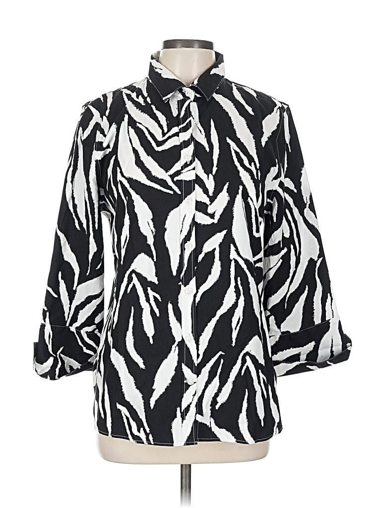 Pre-owned Chico's 3/4 Sleeve Blouse In Black