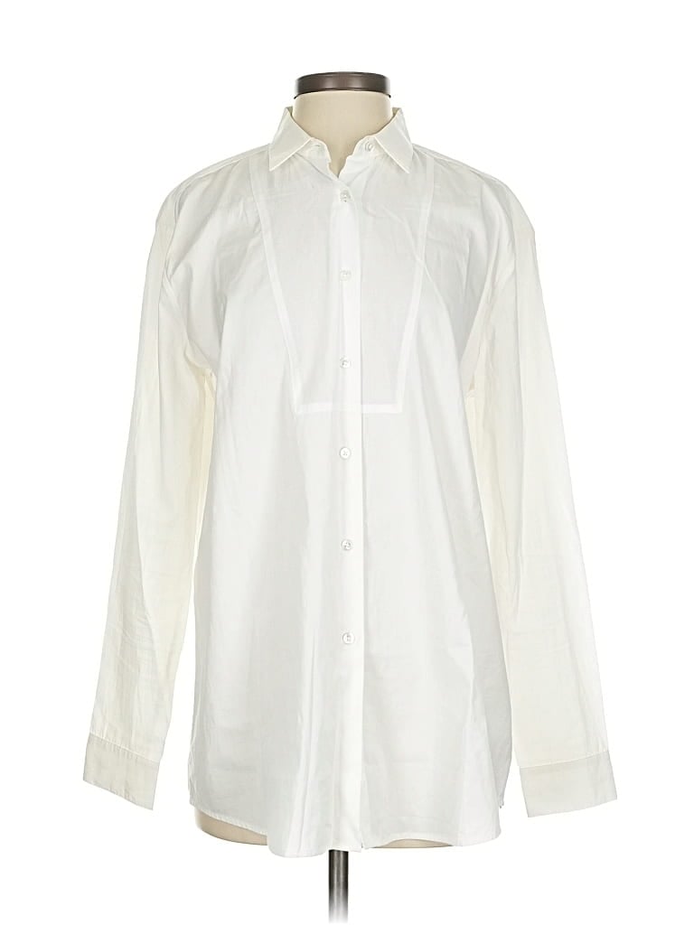 Pre-owned Atm Anthony Thomas Melillo Long Sleeve Button Down Shirt In White