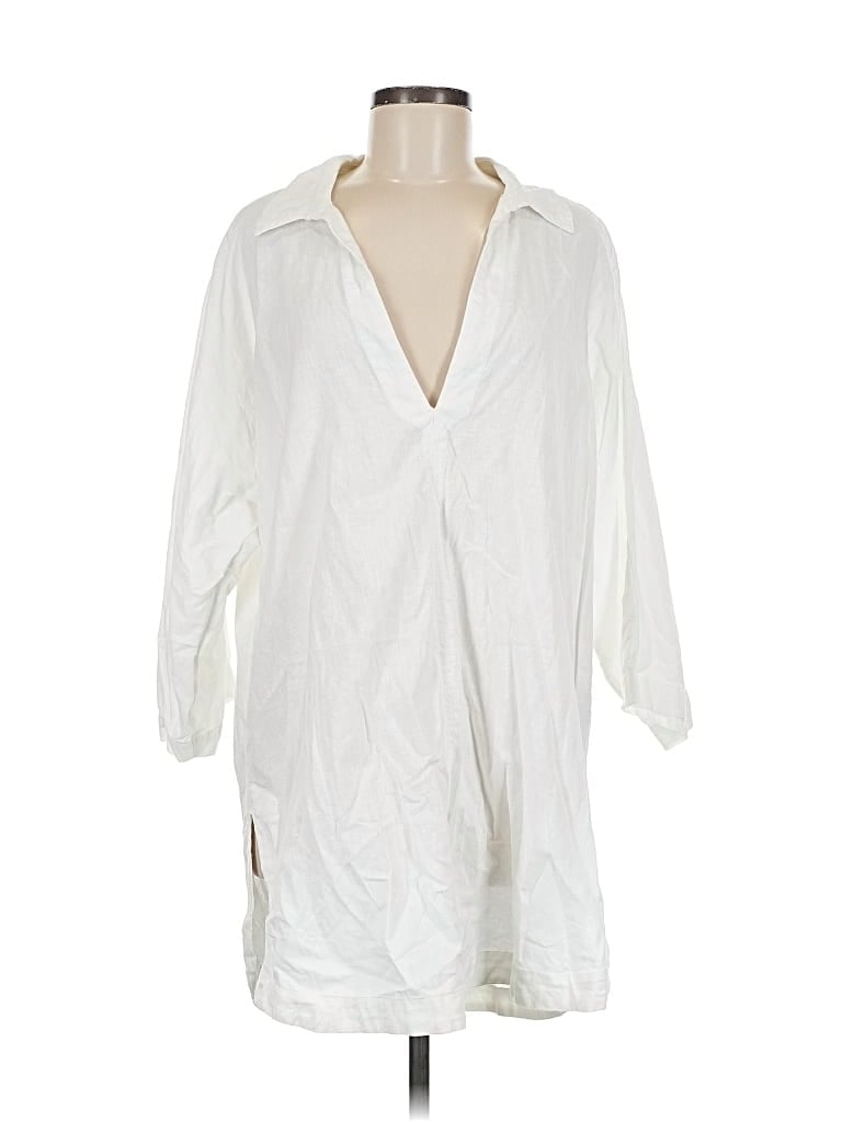 Pre-owned H&m Long Sleeve Blouse In White