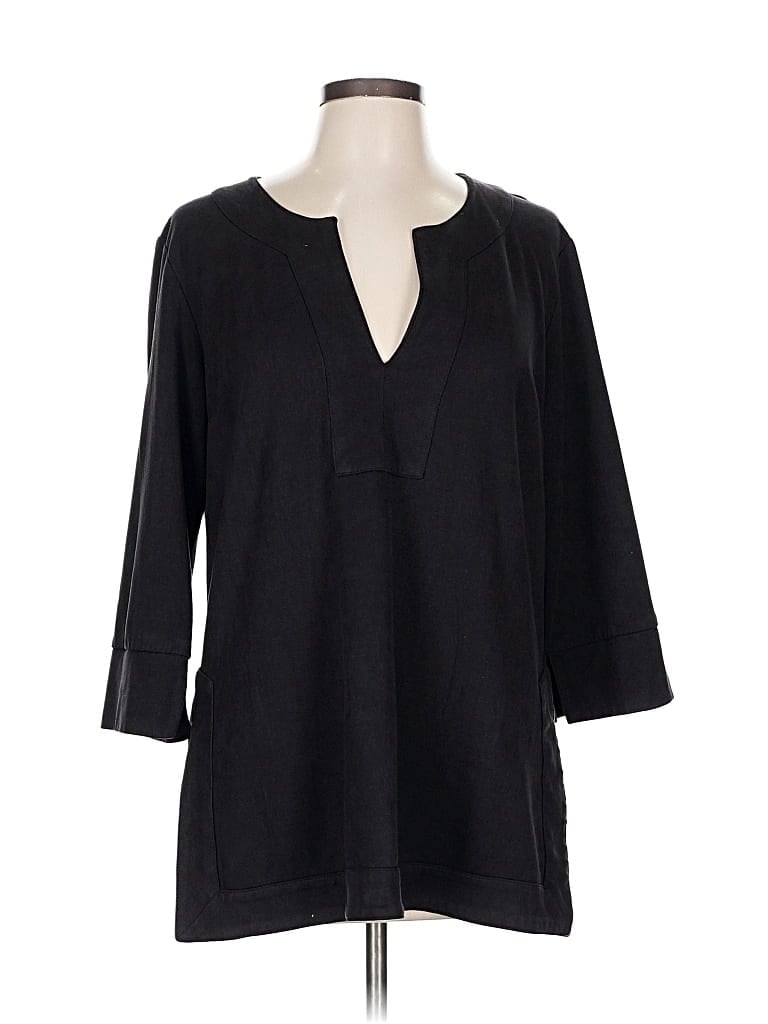 Pre-owned Gretchen Scott Designs 3/4 Sleeve Blouse In Black