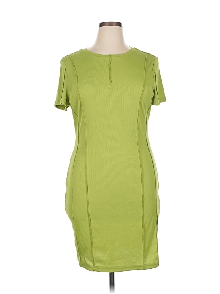 Pre-owned Shein Curve Casual Dress In Green