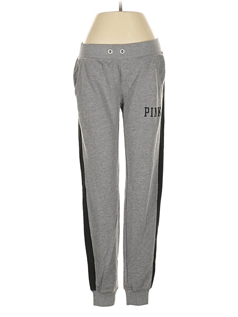 Pre-owned Victoria's Secret Pink Track Pants In Gray