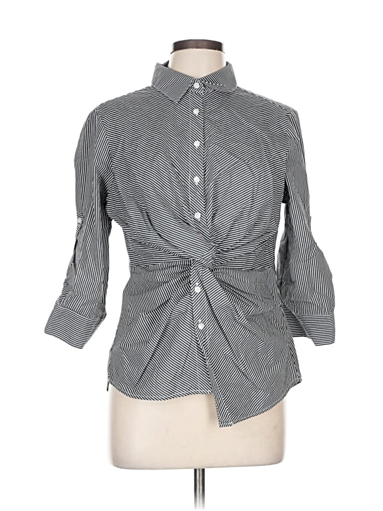 Pre-owned 7th Avenue Design Studio New York & Company 3/4 Sleeve Blouse In Gray