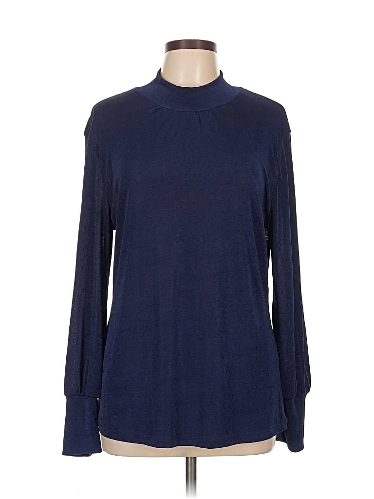 Pre-owned Kim & Cami Long Sleeve Blouse In Blue