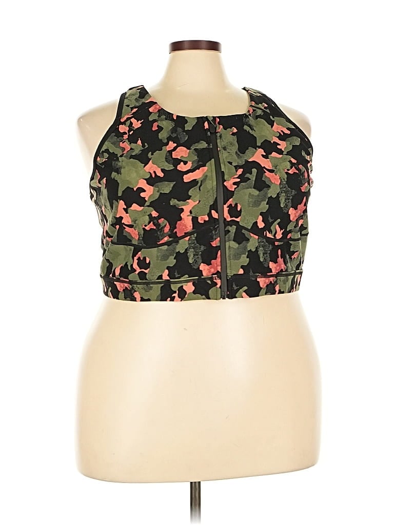 Pre-owned Happy Camper X Torrid Tank Top Green Halter Neckline Tops