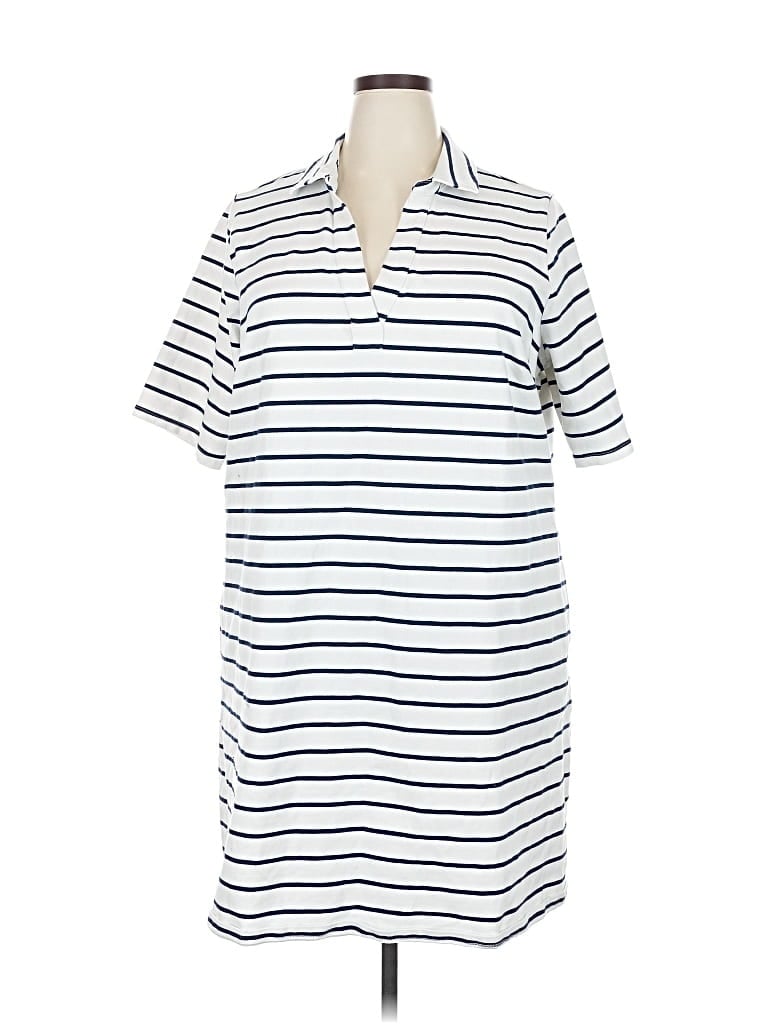 Pre-owned Lands' End Casual Dress In White