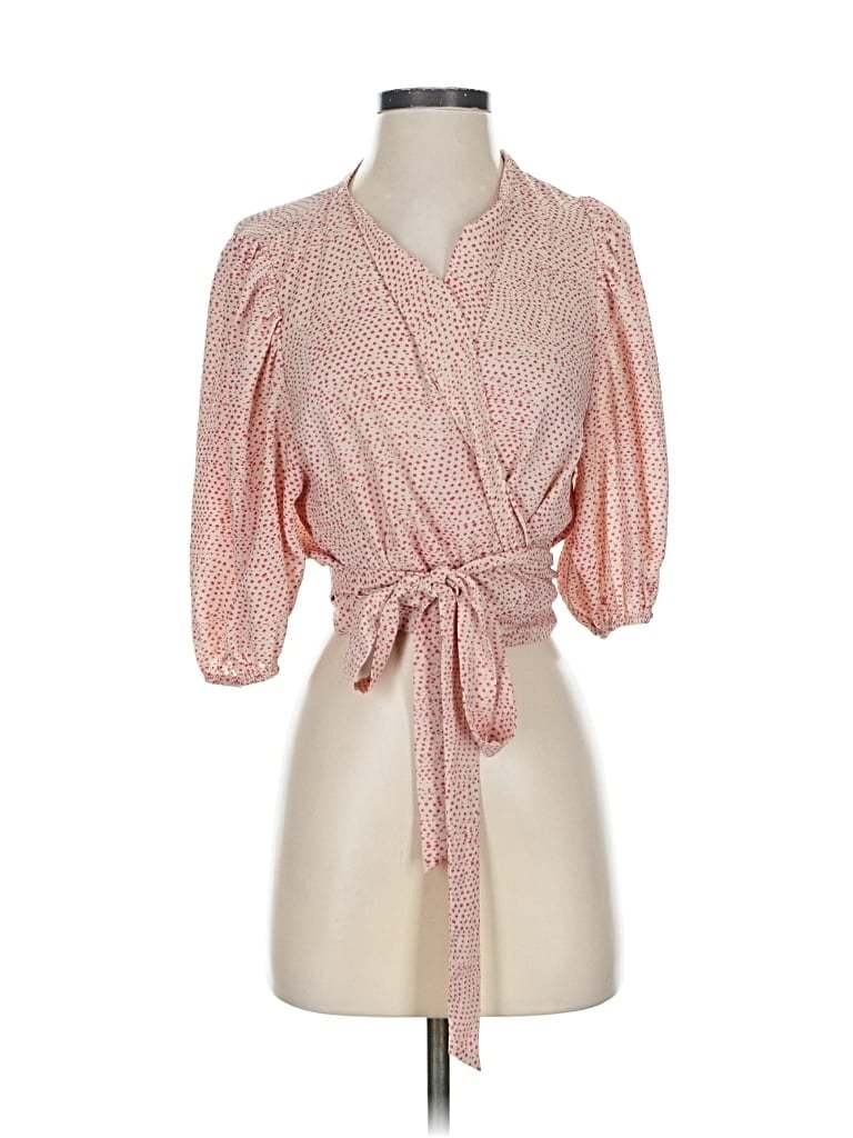 Pre-owned Lucy Paris 3/4 Sleeve Blouse In Pink