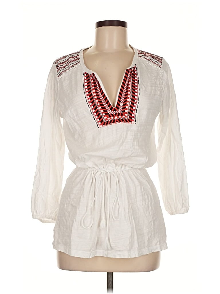 Pre-owned Polo Ralph Lauren 3/4 Sleeve Blouse In White