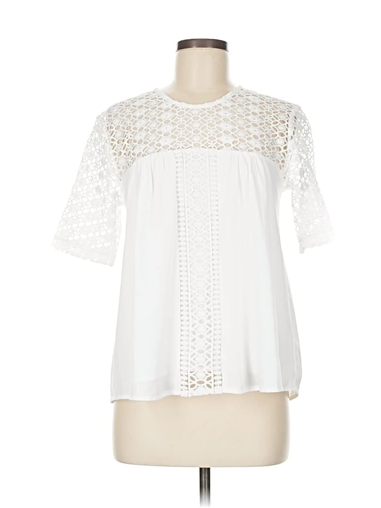 Pre-owned Vici Short Sleeve Blouse In White