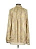 Elan 100% Polyester Paisley Yellow Gold Long Sleeve Blouse Size S - photo 2