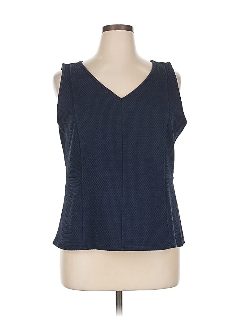 Pre-owned Ann Taylor Factory Sleeveless T-shirt In Blue