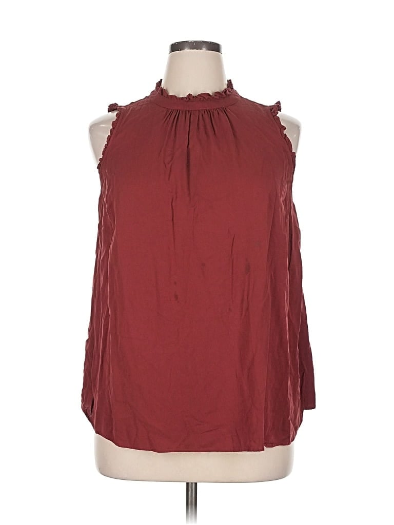 Pre-owned Torrid Sleeveless Blouse In Burgundy