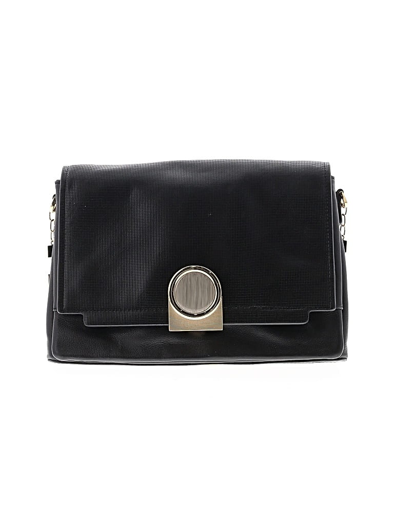 POUR LA VICTOIRE Pre-owned Leather Crossbody Bag In Black