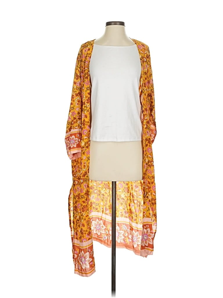 Pre-owned Ann Taylor Loft Kimono In Orange