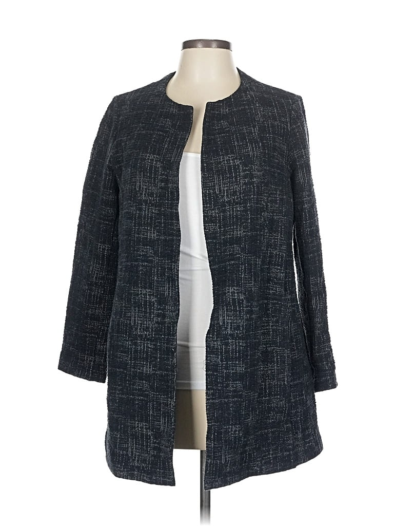 Pre-owned Eileen Fisher Coat In Gray