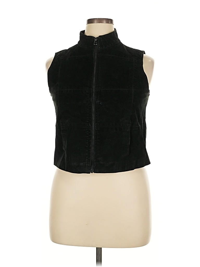 Pre-owned Arizona Jean Company Faux Fur Vest In Black