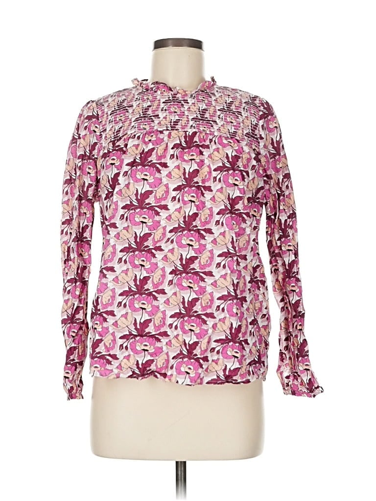 Pre-owned Liberty Art Fabrics For J.crew Long Sleeve Blouse In Pink