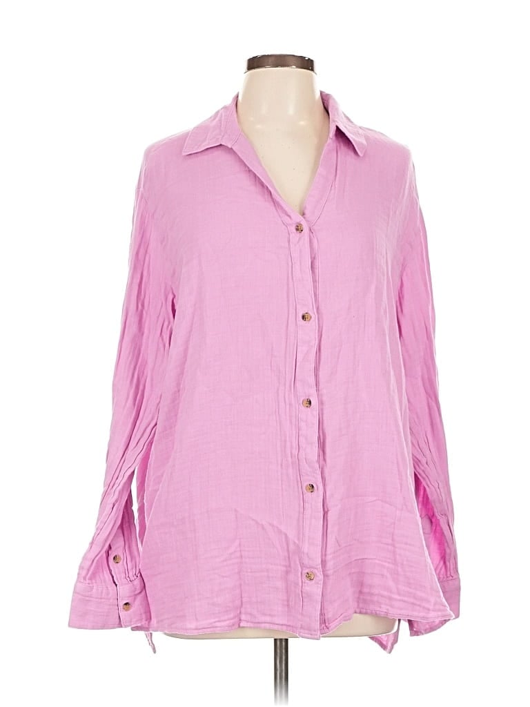 Old Navy Long Sleeve Blouse In Pink