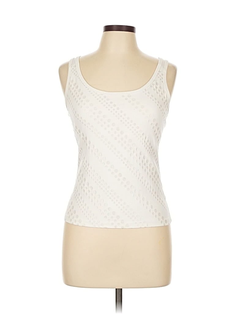 BEBE SPORT Pre-owned Tank Top Ivory Square Neckline Tops In White