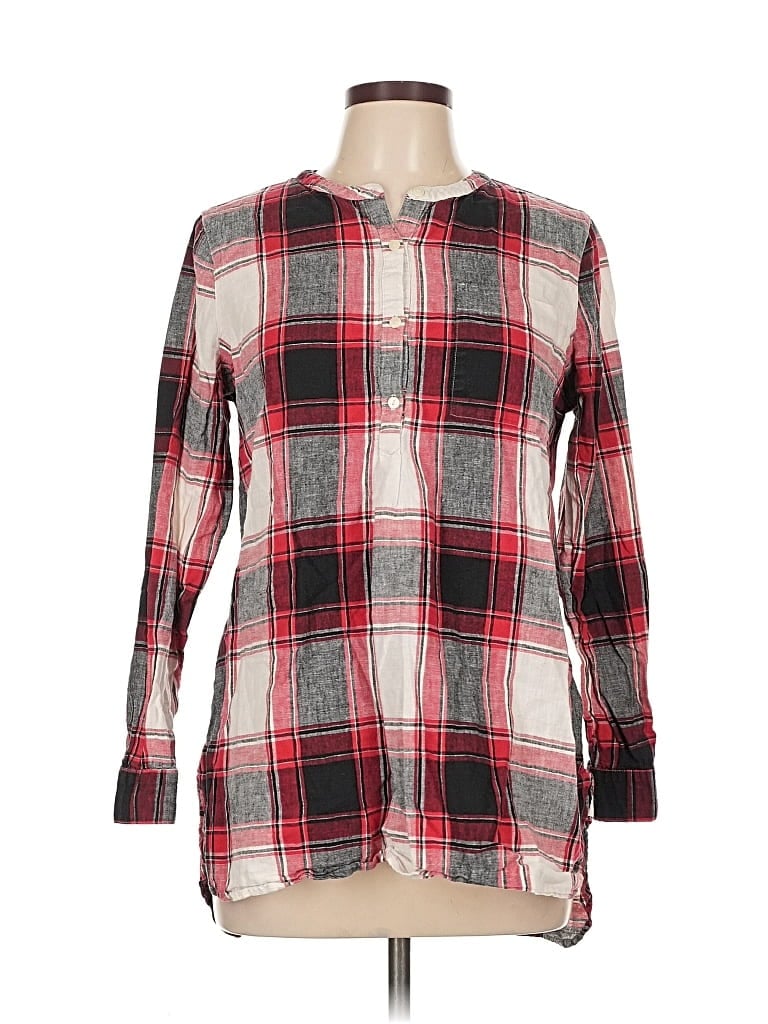 Pre-owned Old Navy Long Sleeve Button Down Shirt In Red