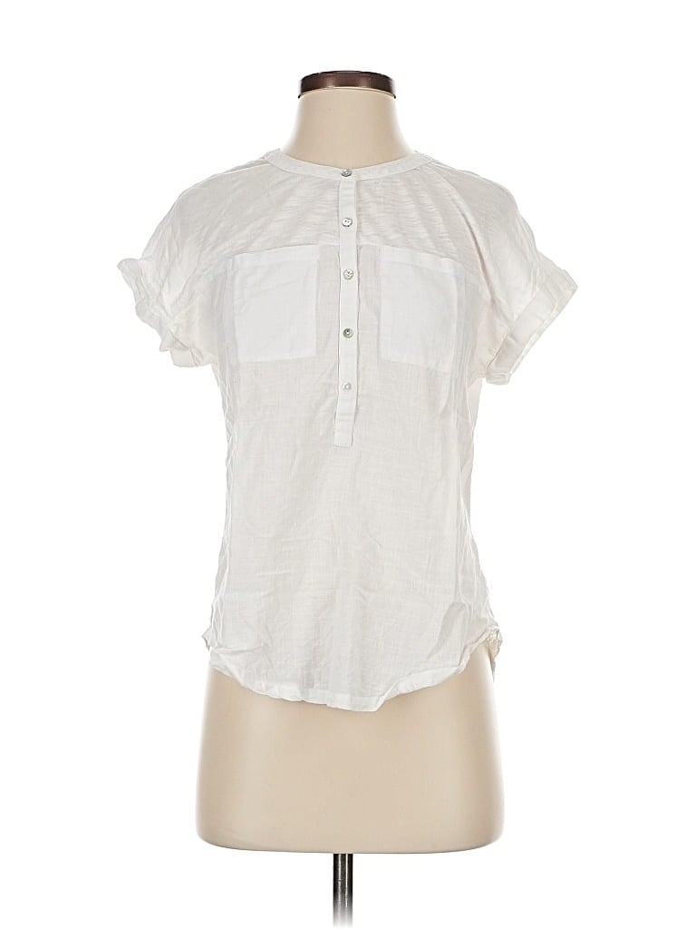 Pre-owned Lucky Brand Short Sleeve Blouse In White