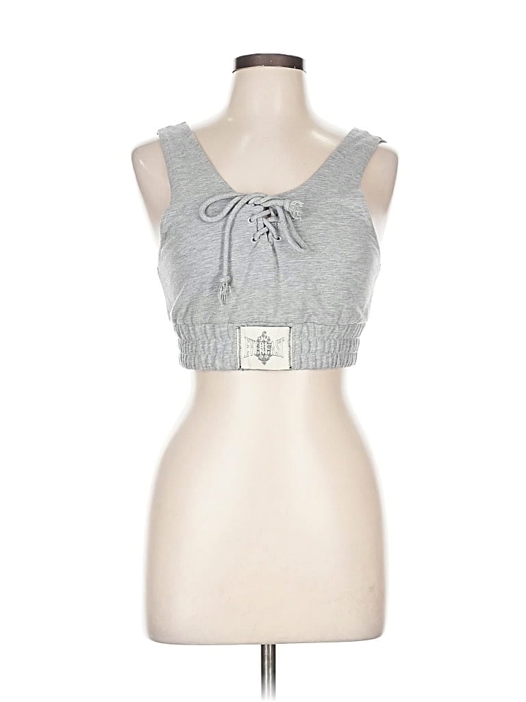 Pre-owned Caution To The Wind Tank Top Gray Strapless Neckline Tops