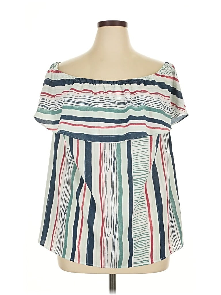 Pre-owned Lane Bryant Sleeveless Blouse In Green