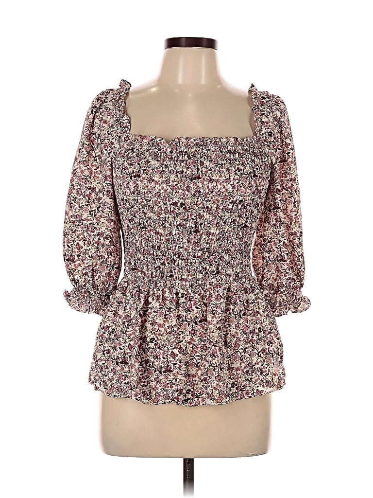 Pre-owned Max Studio 3/4 Sleeve Blouse In Brown