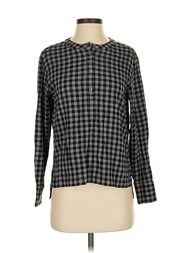 Pre-owned Theory Long Sleeve Blouse In Black