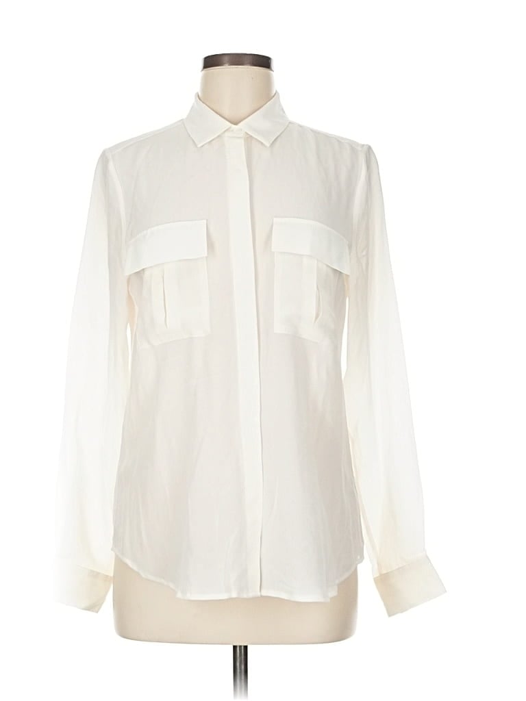 JOE FRESH Pre-owned Long Sleeve Blouse In White